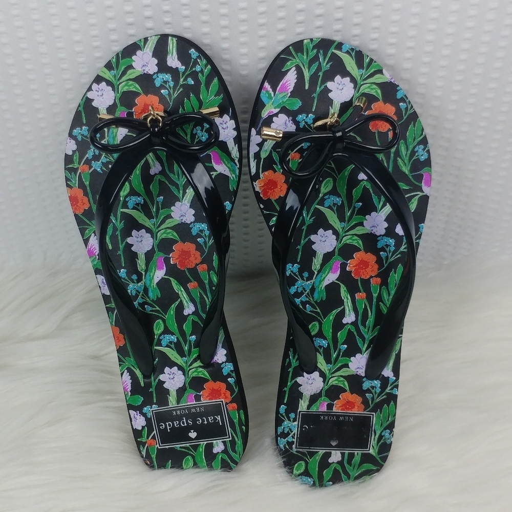 Kate Spade Floral Bird Thong Flip Flop Sandals